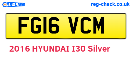 FG16VCM are the vehicle registration plates.