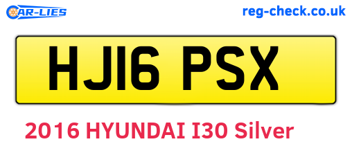 HJ16PSX are the vehicle registration plates.