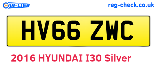 HV66ZWC are the vehicle registration plates.
