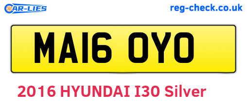 MA16OYO are the vehicle registration plates.