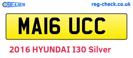 MA16UCC are the vehicle registration plates.