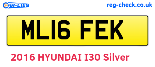 ML16FEK are the vehicle registration plates.