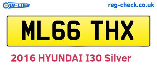 ML66THX are the vehicle registration plates.