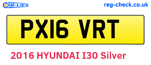PX16VRT are the vehicle registration plates.