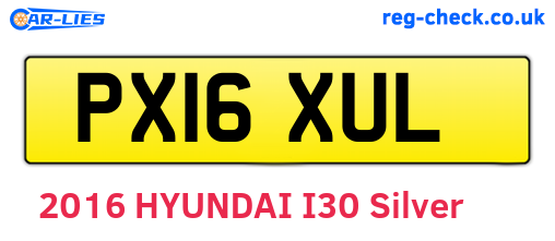PX16XUL are the vehicle registration plates.