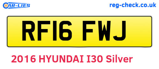 RF16FWJ are the vehicle registration plates.