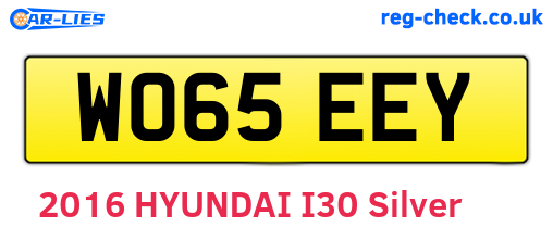 WO65EEY are the vehicle registration plates.