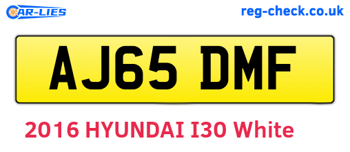 AJ65DMF are the vehicle registration plates.
