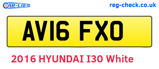 AV16FXO are the vehicle registration plates.