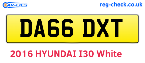 DA66DXT are the vehicle registration plates.