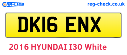 DK16ENX are the vehicle registration plates.