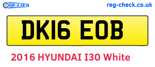 DK16EOB are the vehicle registration plates.