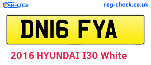 DN16FYA are the vehicle registration plates.