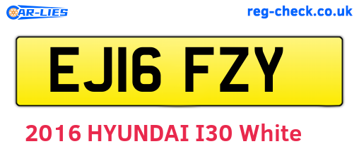 EJ16FZY are the vehicle registration plates.