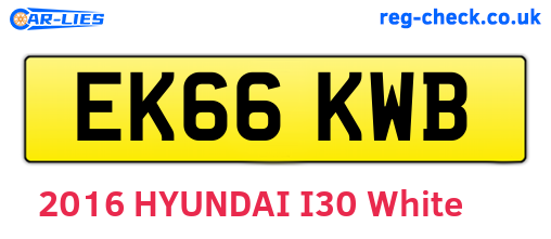 EK66KWB are the vehicle registration plates.