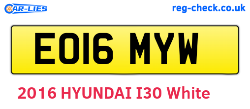 EO16MYW are the vehicle registration plates.