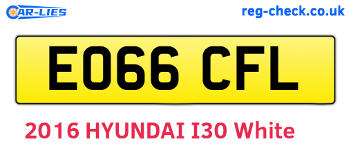 EO66CFL are the vehicle registration plates.