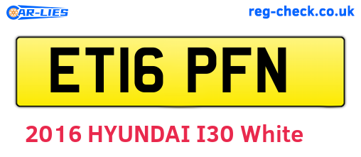 ET16PFN are the vehicle registration plates.