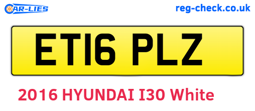 ET16PLZ are the vehicle registration plates.