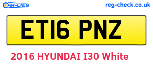 ET16PNZ are the vehicle registration plates.