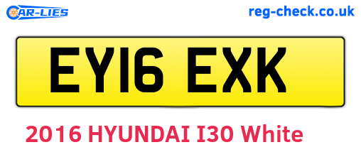 EY16EXK are the vehicle registration plates.
