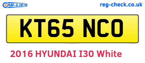 KT65NCO are the vehicle registration plates.