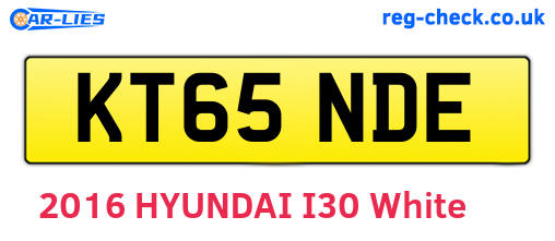 KT65NDE are the vehicle registration plates.