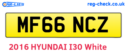 MF66NCZ are the vehicle registration plates.