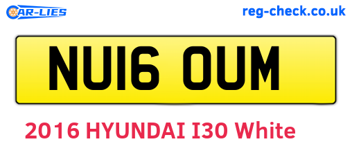 NU16OUM are the vehicle registration plates.
