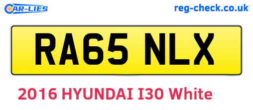 RA65NLX are the vehicle registration plates.