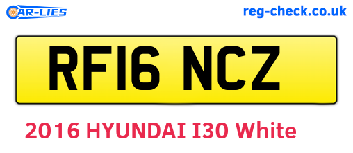 RF16NCZ are the vehicle registration plates.