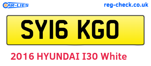SY16KGO are the vehicle registration plates.