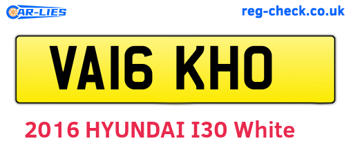 VA16KHO are the vehicle registration plates.