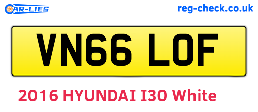 VN66LOF are the vehicle registration plates.