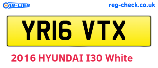 YR16VTX are the vehicle registration plates.