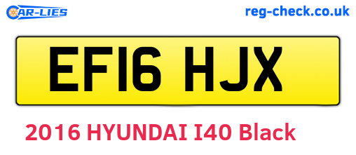 EF16HJX are the vehicle registration plates.