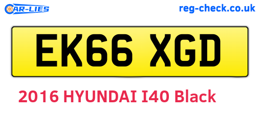 EK66XGD are the vehicle registration plates.