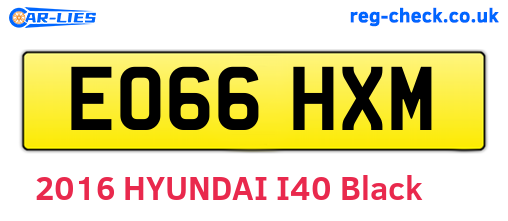 EO66HXM are the vehicle registration plates.