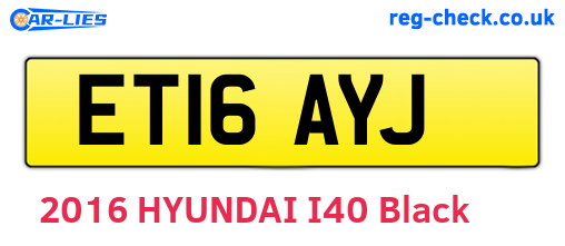 ET16AYJ are the vehicle registration plates.