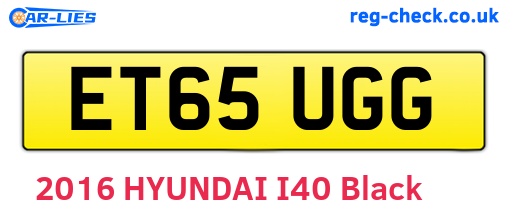 ET65UGG are the vehicle registration plates.