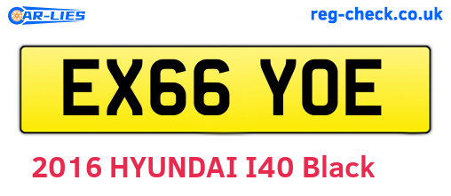 EX66YOE are the vehicle registration plates.