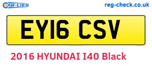 EY16CSV are the vehicle registration plates.