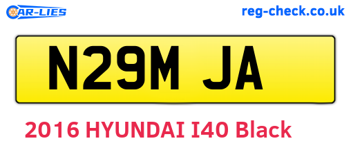 N29MJA are the vehicle registration plates.