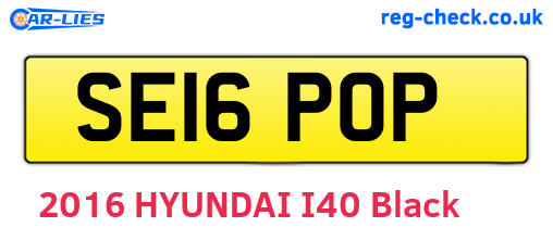 SE16POP are the vehicle registration plates.