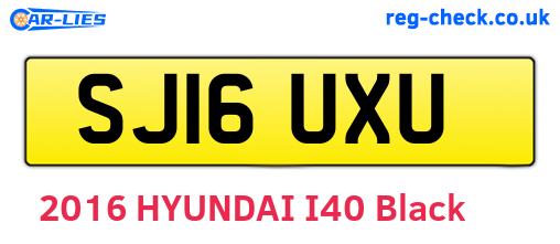 SJ16UXU are the vehicle registration plates.