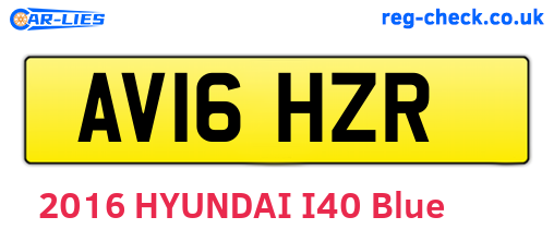 AV16HZR are the vehicle registration plates.