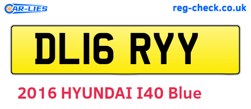 DL16RYY are the vehicle registration plates.