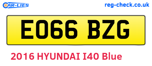 EO66BZG are the vehicle registration plates.