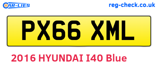 PX66XML are the vehicle registration plates.