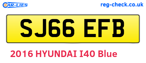 SJ66EFB are the vehicle registration plates.